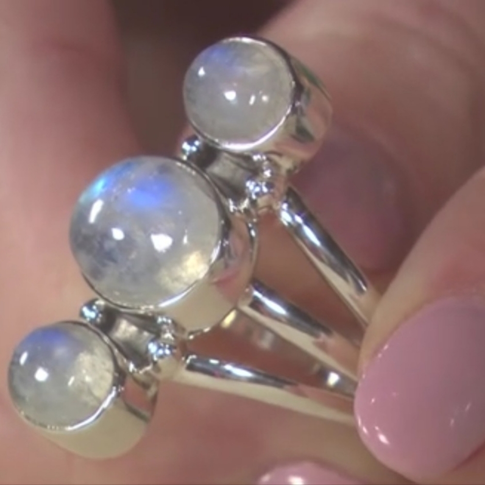 NICKY BUTLER Designer NB 925 Sterling Silver Rainbow Moonstone Ladies Ring - Picture 12 of 16